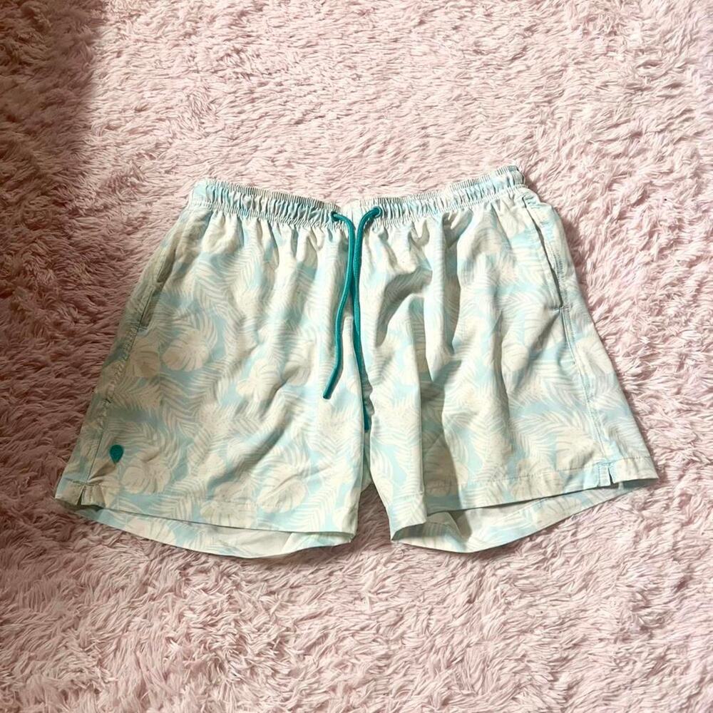 Sunset x Vine Frond Leaf‎ Pastel Resort Vacation Beachy Drawstring Swim Short